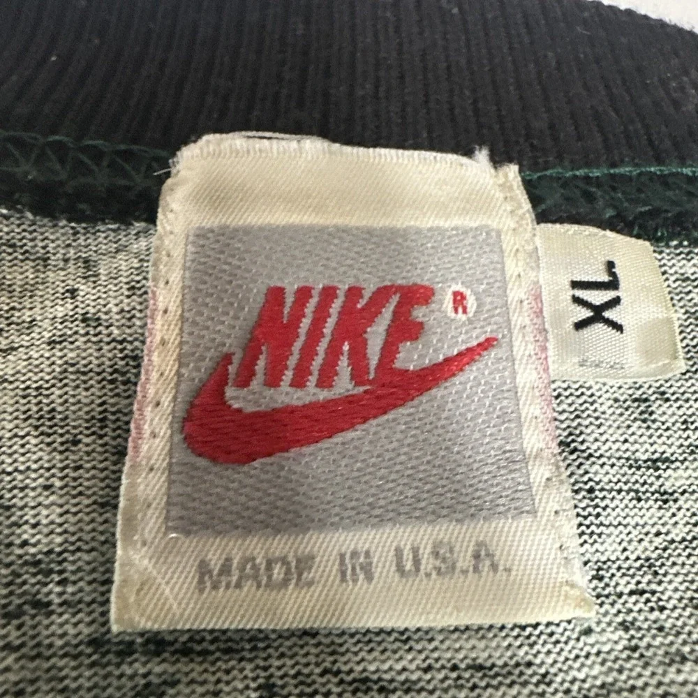 RARE VTG 80's Nike stitched logo gray tag T Shirt - XL  swoosh big logo Varsity